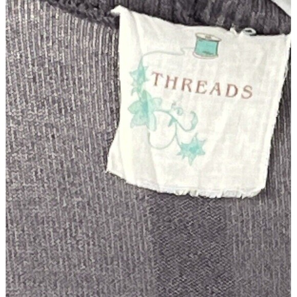 Threads Sweater Cardigan Open Draping Ruffle Shawl Collar Smoky Purple Small - Picture 4 of 4